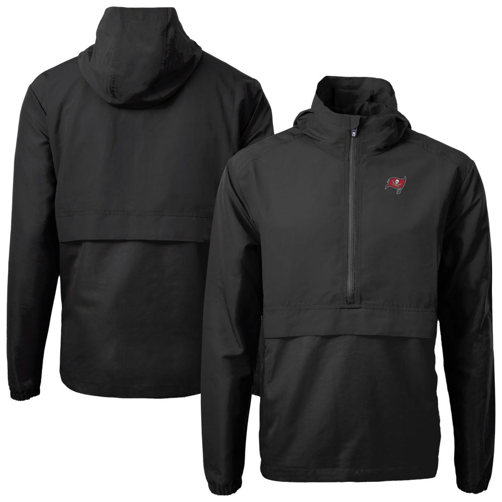 Tampa Bay Buccaneers Cutter & Buck Charter Eco Recycled Anorak Half-Zip Jacket - Black - NFL