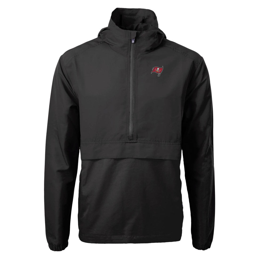 Tampa Bay Buccaneers Cutter & Buck Charter Eco Recycled Anorak Half-Zip Jacket - Black - NFL
