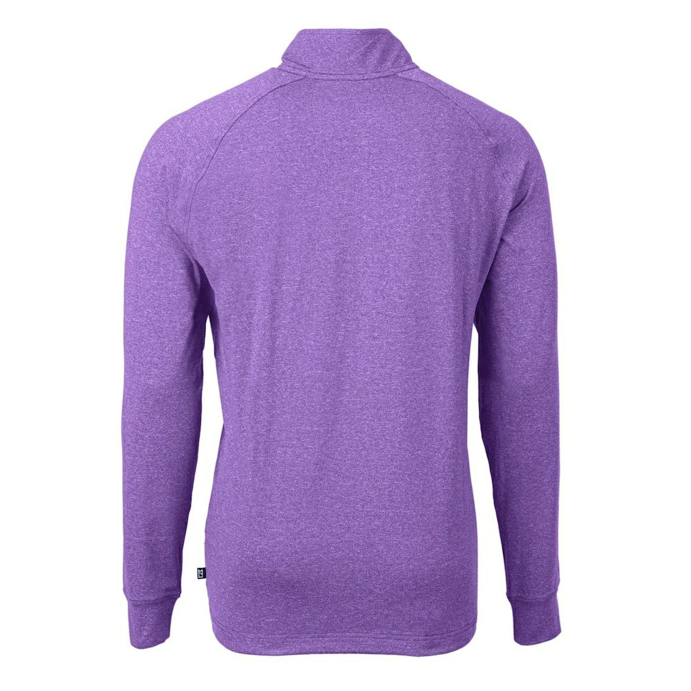 Minnesota Vikings Cutter & Buck Adapt Eco Knit Quarter-Zip Pullover Top - Heather Purple - NFL