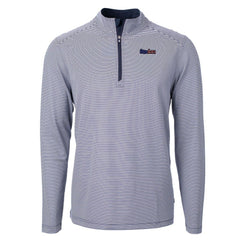 Pittsburgh Steelers Cutter & Buck Virtue Eco Pique Micro Stripe Recycled Quarter-Zip Pullover Top - Navy/White - NFL