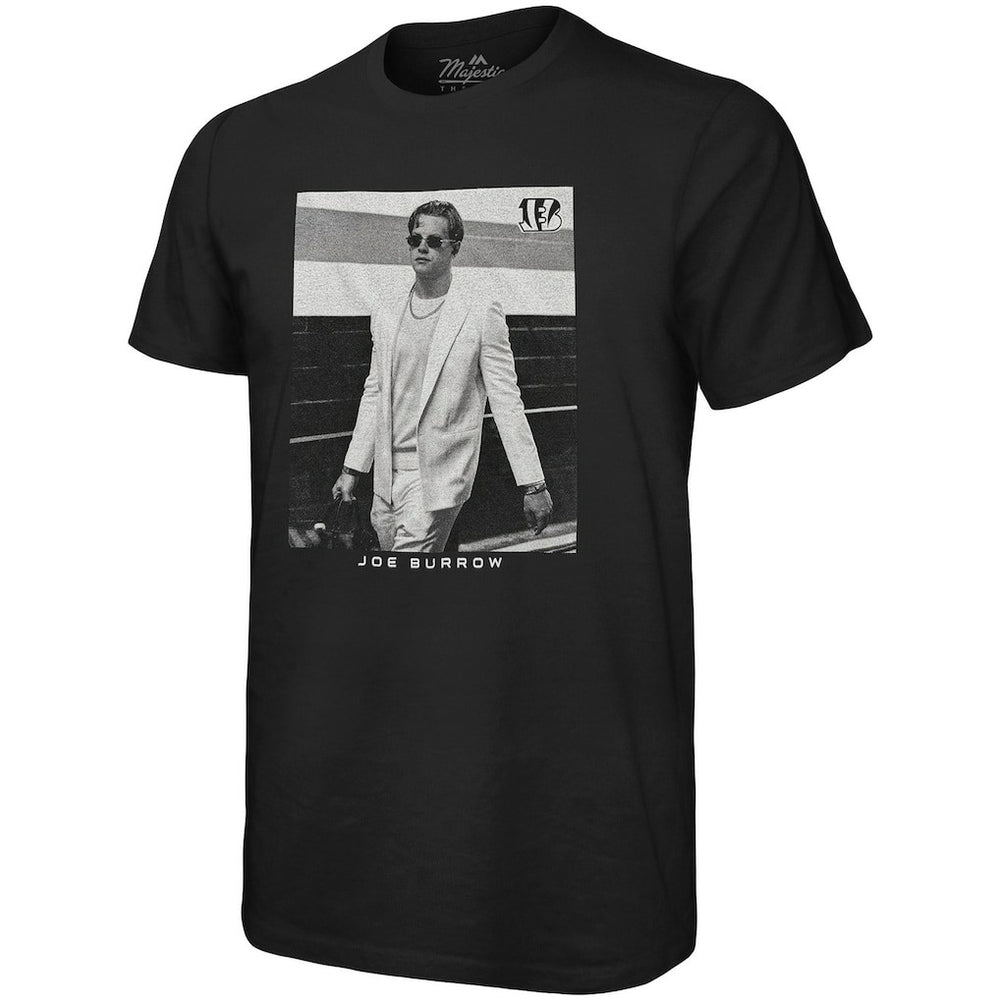 Joe Burrow Cincinnati Bengals Majestic Threads Oversized Player Image T-Shirt - Black - NFL