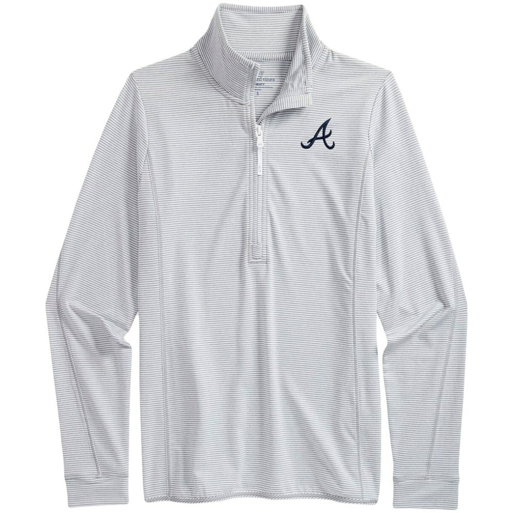 Atlanta Braves Vineyard Vines Women's Microstripe Sankaty Half-Zip Top Near Me