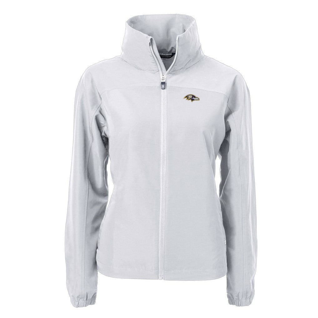 Baltimore Ravens Cutter & Buck Women's Charter Eco Recycled Full-Zip Jacket - Gray - NFL
