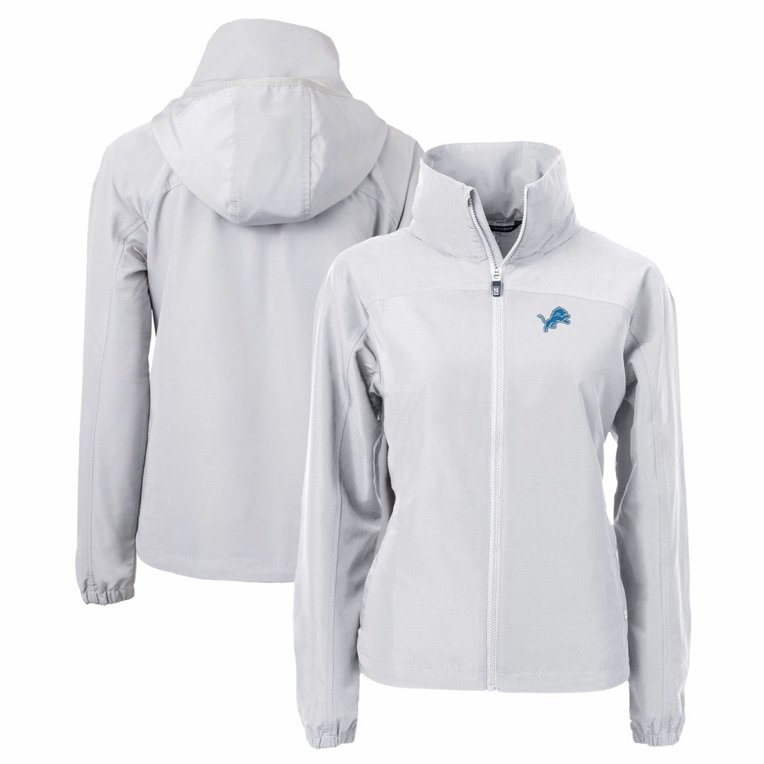 Detroit Lions Cutter & Buck Women's Charter Eco Recycled Full-Zip Jacket - Gray - NFL