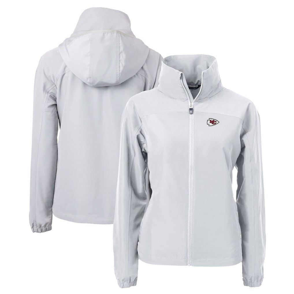 Kansas City Chiefs Cutter & Buck Women's Charter Eco Recycled Full-Zip Jacket - Gray - NFL