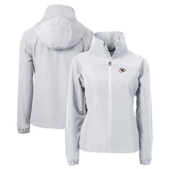 Kansas City Chiefs Cutter & Buck Women's Charter Eco Recycled Full-Zip Jacket - Gray - NFL