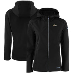 Baltimore Ravens Cutter & Buck Women's Evoke Eco Softshell Recycled Full-Zip Hooded Jacket - Black - NFL