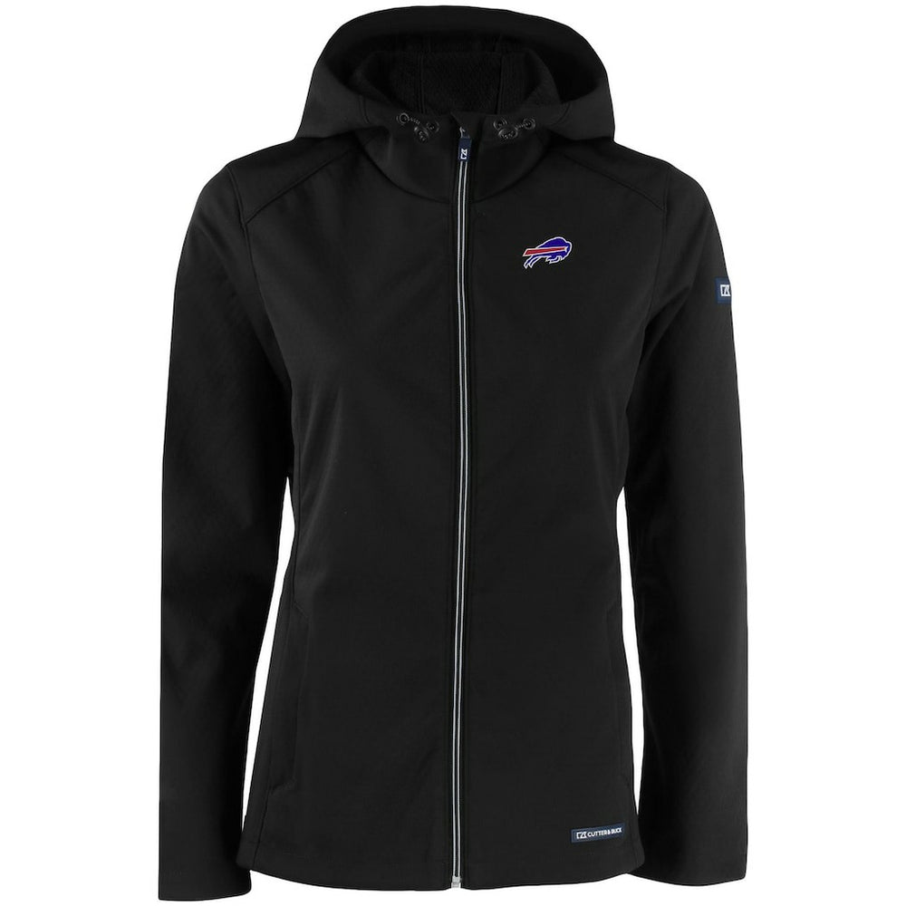 Buffalo Bills Cutter & Buck Women's Evoke Eco Softshell Recycled Full-Zip Hooded Jacket - Black - NFL