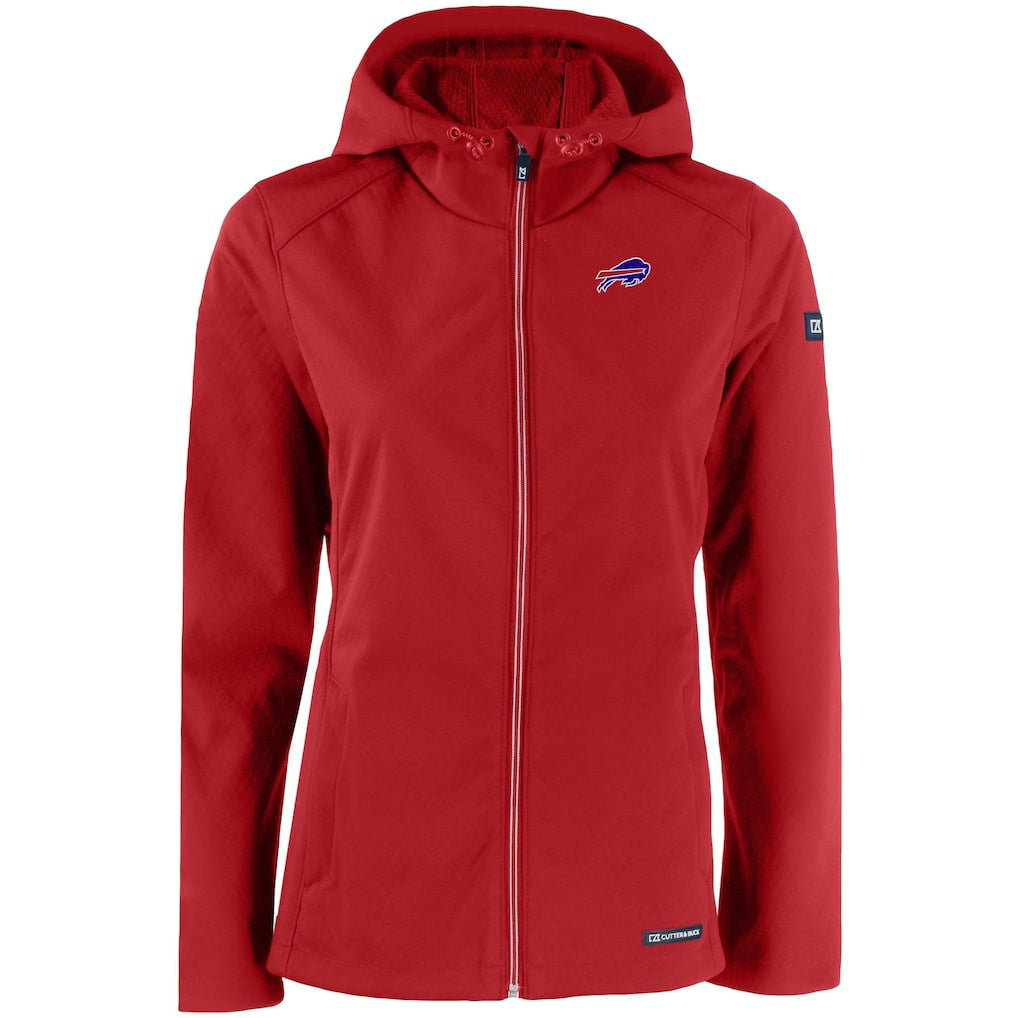 Buffalo Bills Cutter & Buck Women's Evoke Eco Softshell Recycled Full-Zip Hooded Jacket - Red - NFL