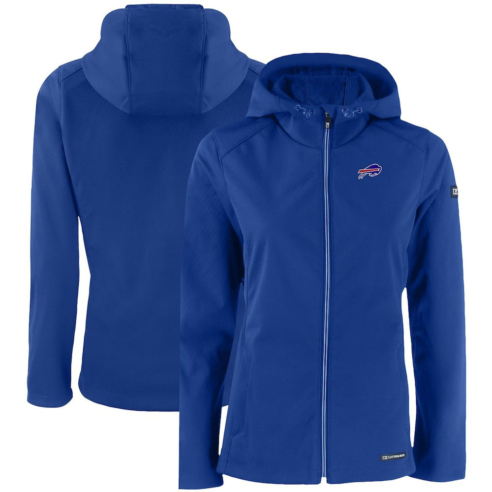 Buffalo Bills Cutter & Buck Women's Evoke Eco Softshell Recycled Full-Zip Hooded Jacket - Royal - NFL