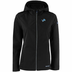 Detroit Lions Cutter & Buck Women's Evoke Eco Softshell Recycled Full-Zip Hooded Jacket - Black - NFL