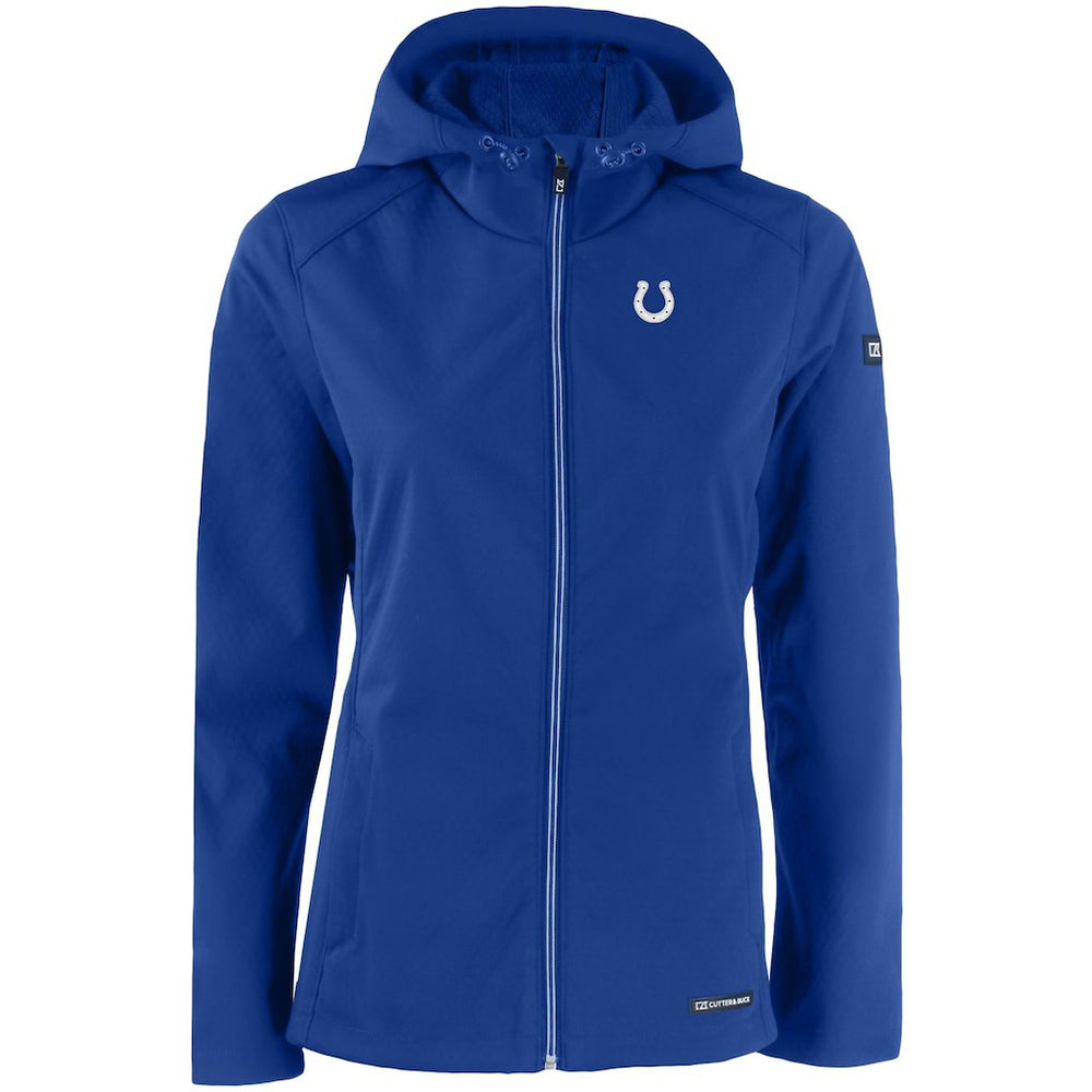 Indianapolis Colts Cutter & Buck Women's Evoke Eco Softshell Recycled Full-Zip Hooded Jacket - Royal - NFL