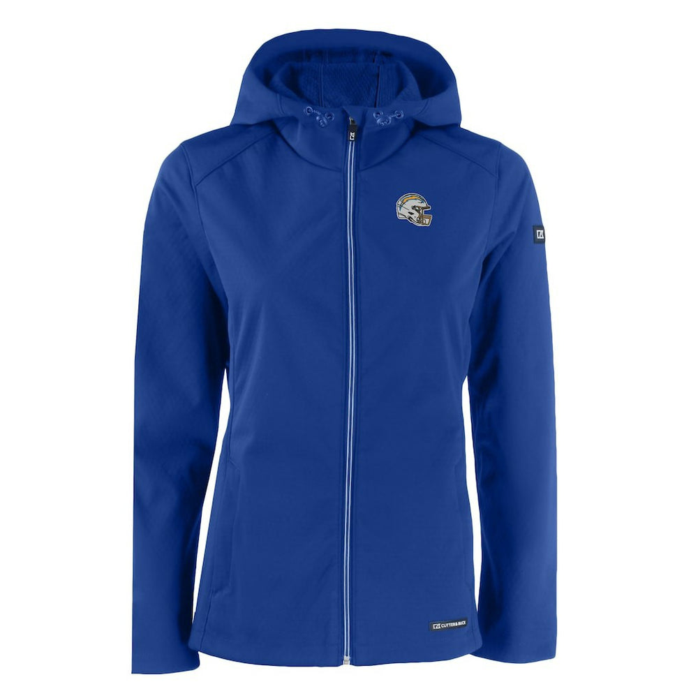 Los Angeles Chargers Cutter & Buck Women's Evoke Eco Softshell Recycled Full-Zip Hooded Jacket - Blue - NFL
