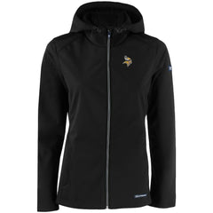 Minnesota Vikings Cutter & Buck Women's Evoke Eco Softshell Recycled Full-Zip Hooded Jacket - Black - NFL