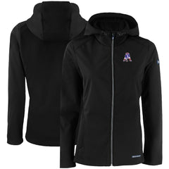 New England Patriots Cutter & Buck Women's Evoke Eco Softshell Recycled Full-Zip Hooded Jacket - Black - NFL