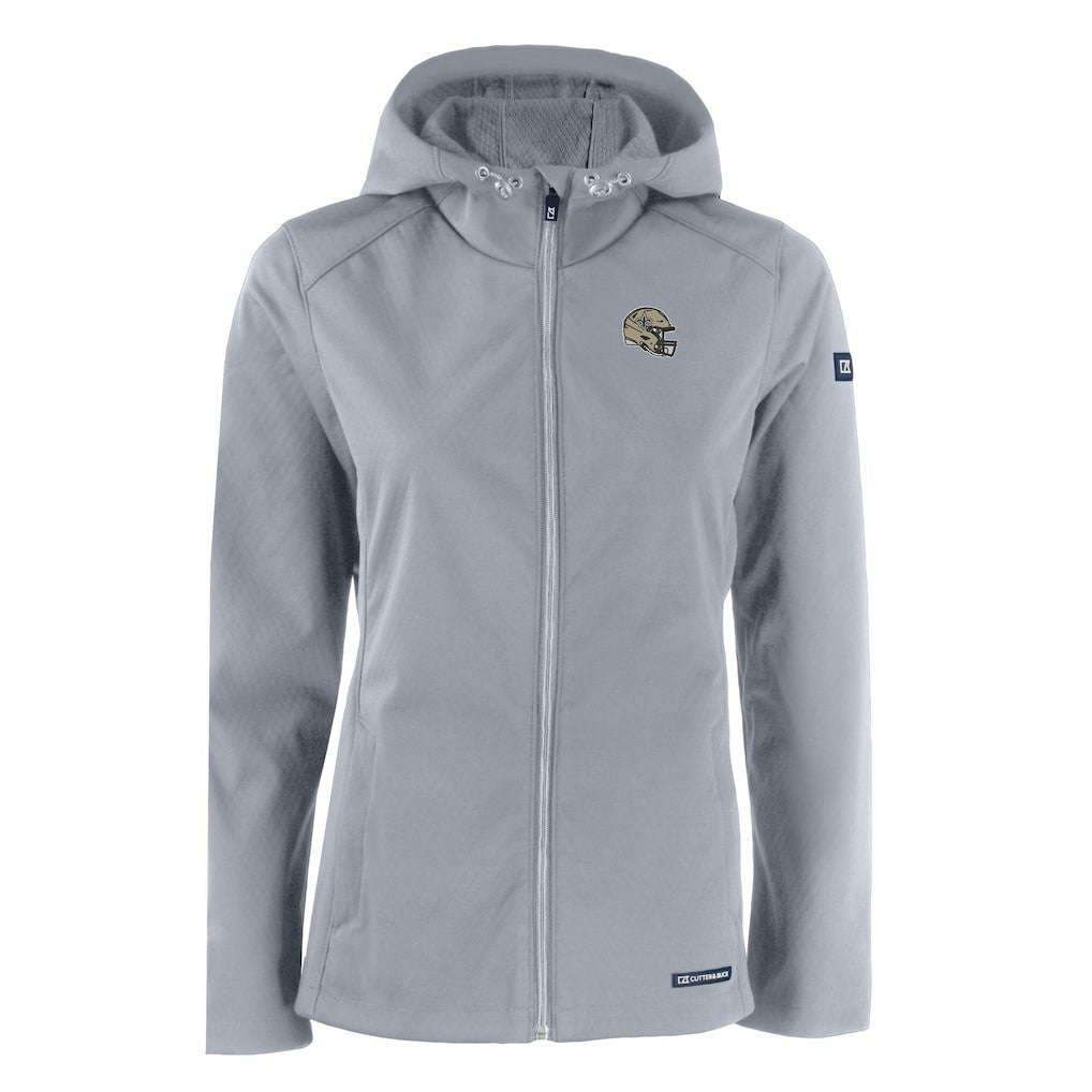 New Orleans Saints Cutter & Buck Women's Evoke Eco Softshell Recycled Full-Zip Hooded Jacket - Gray - NFL