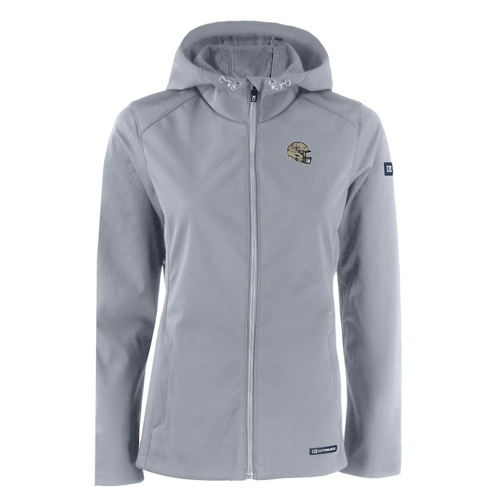 New Orleans Saints Cutter & Buck Women's Evoke Eco Softshell Recycled Full-Zip Hooded Jacket - Gray - NFL