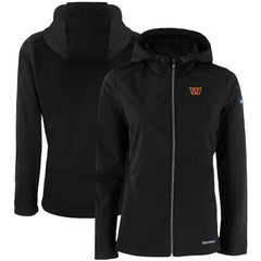 Washington Commanders Cutter & Buck Women's Evoke Eco Softshell Recycled Full-Zip Hooded Jacket - Black - NFL