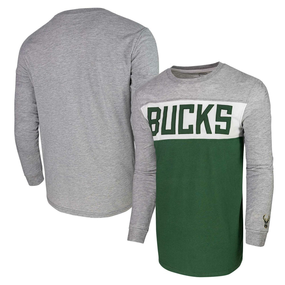 Milwaukee Bucks Unisex Loge Long Sleeve T-Shirt Heather Gray