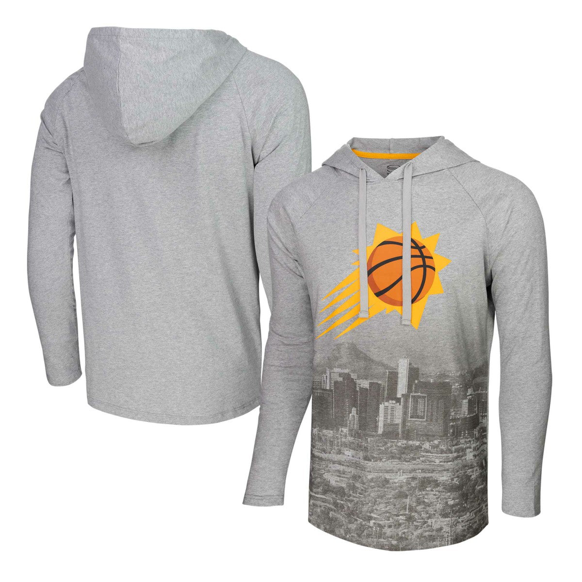 Phoenix Suns Stadium Essentials Atrium Raglan Long Sleeve Hoodie T-Shirt Heather Gray