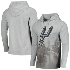 San Antonio Spurs Stadium Essentials Atrium Raglan Long Sleeve Hoodie T-Shirt Heather Gray