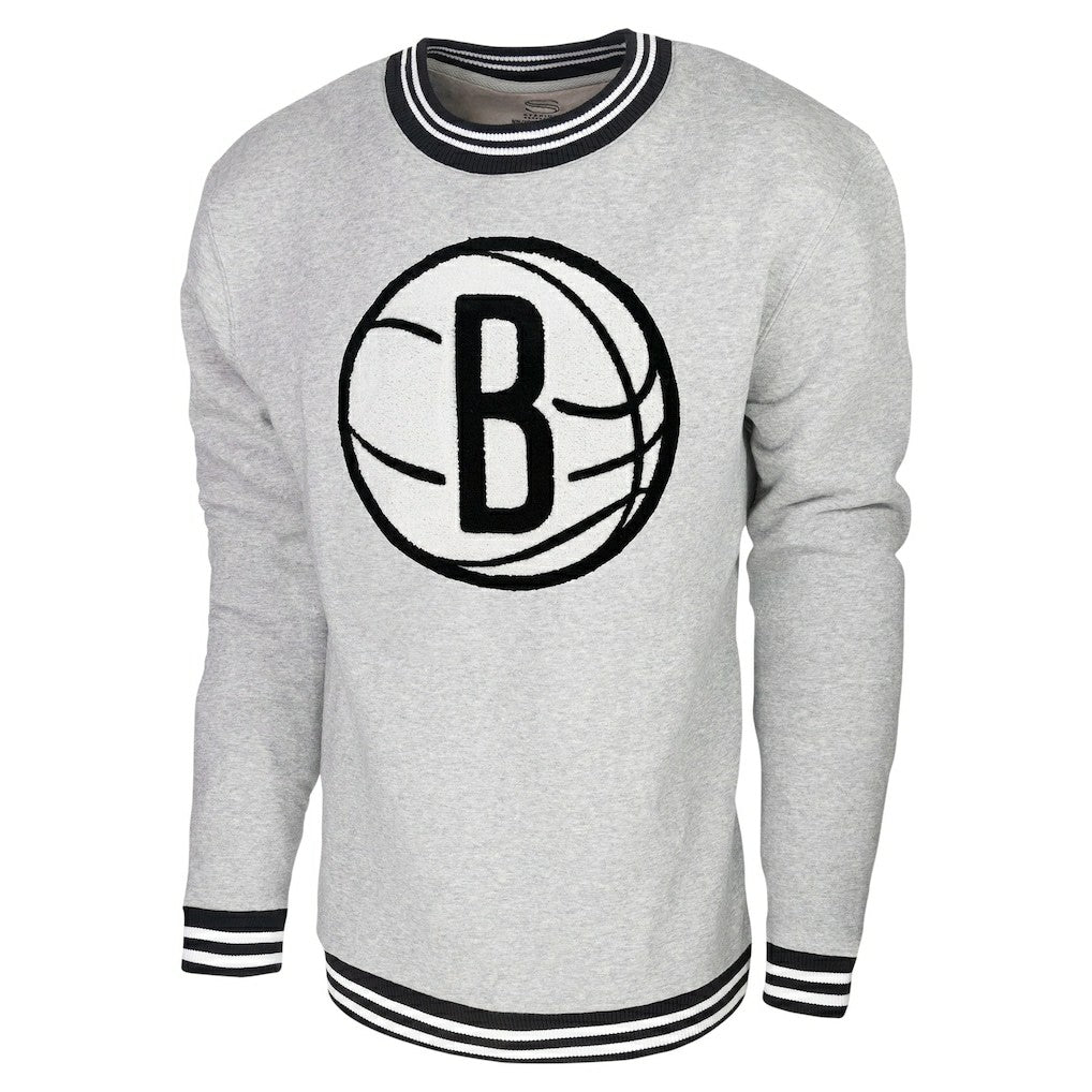Brooklyn Nets Stadium Essentials Club Level Pullover Sweatshirt Heather Gray