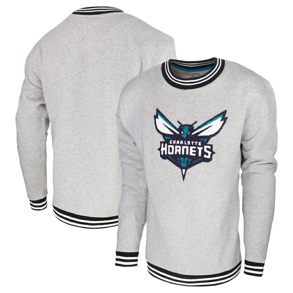 Charlotte Hornets Stadium Essentials Club Level Pullover Sweatshirt Heather Gray