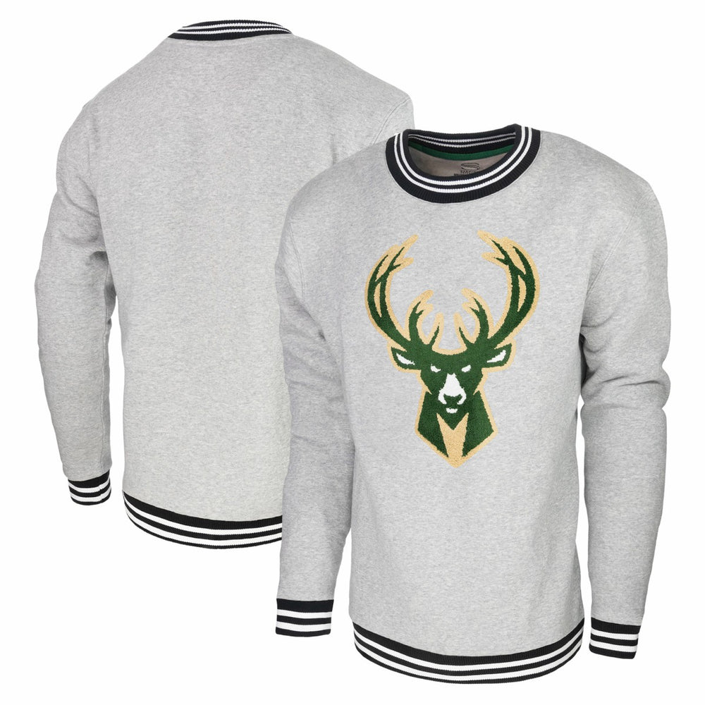 Milwaukee Bucks Stadium Essentials Club Level Pullover Sweatshirt Heather Gray