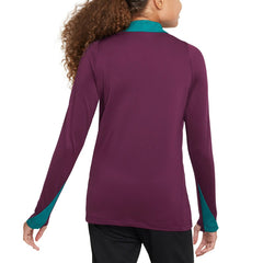 Nike - Paris Saint-Germain Youth 2024/25 Strike Drill Quarter-Zip Long Sleeve Performance Training Top - Burgundy