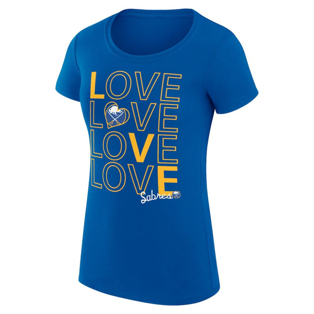 Buffalo Sabres G-III 4Her by Carl Banks Women's Super-Slim Fit Lightweight Hockey Love T-Shirt - Royal | NHL Clearance
