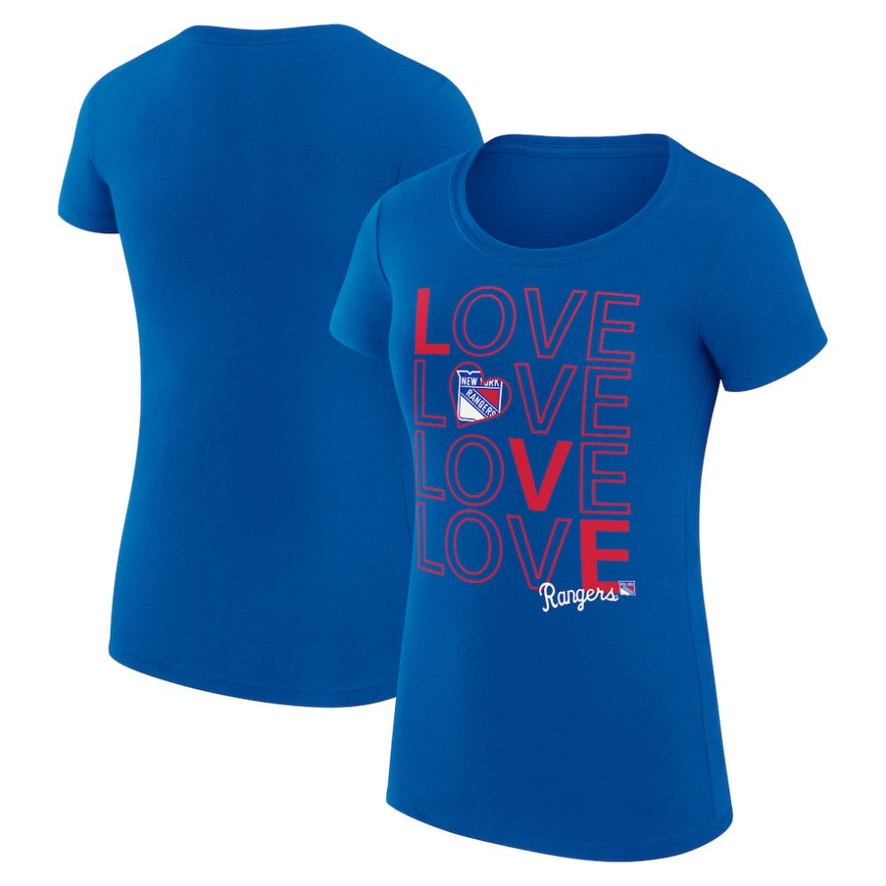 New York Rangers G-III 4Her by Carl Banks Women's Super-Slim Fit Lightweight Hockey Love T-Shirt - Royal | NHL discount