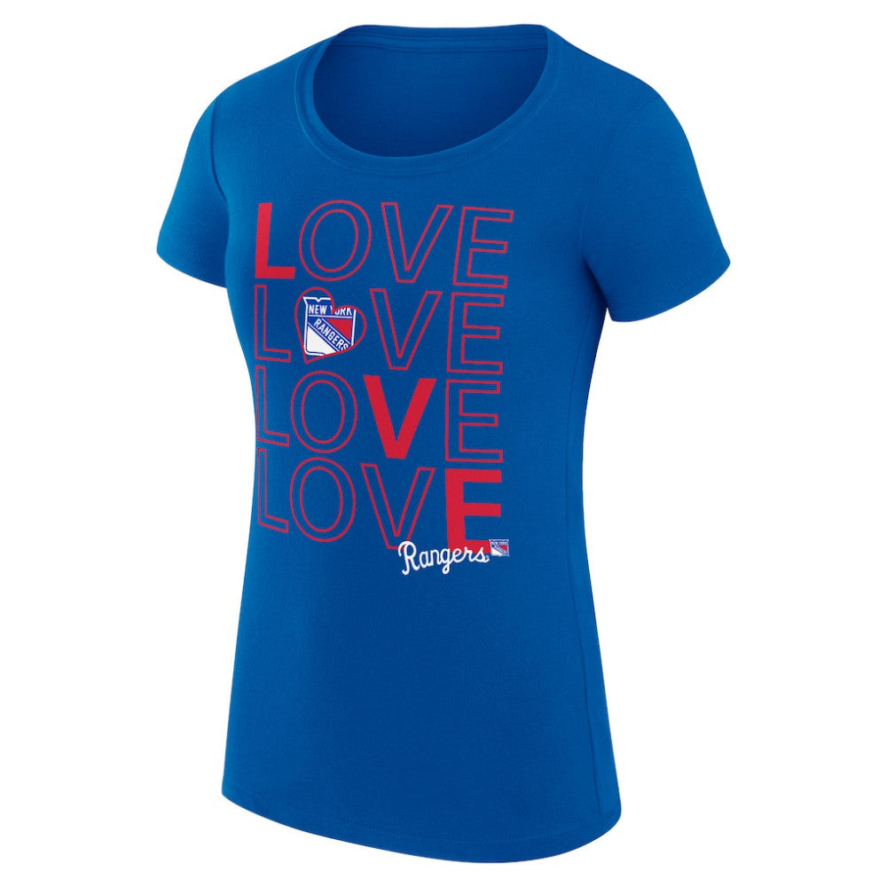 New York Rangers G-III 4Her by Carl Banks Women's Super-Slim Fit Lightweight Hockey Love T-Shirt - Royal | NHL discount