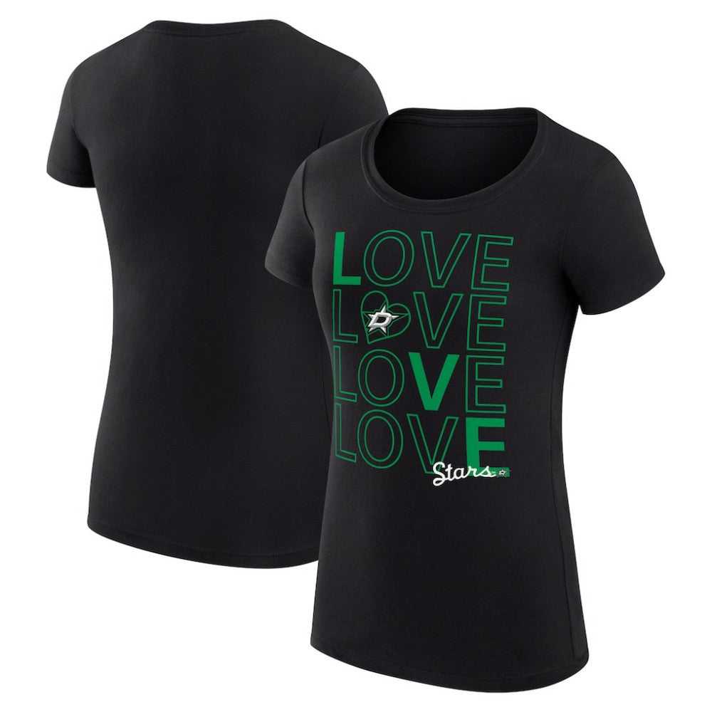 Dallas Stars G-III 4Her by Carl Banks Women's Super-Slim Fit Lightweight Hockey Love T-Shirt - Black | NHL sale