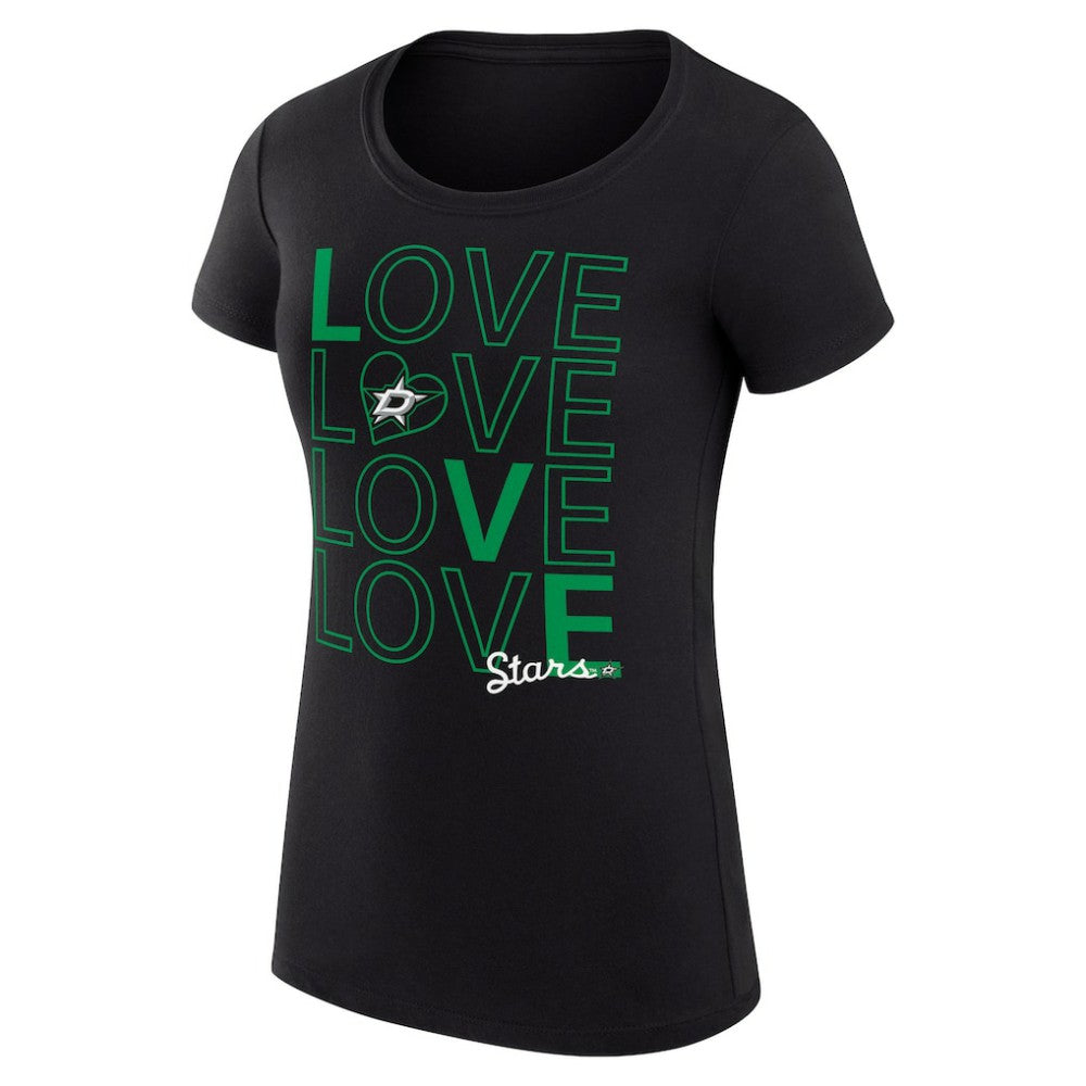 Dallas Stars G-III 4Her by Carl Banks Women's Super-Slim Fit Lightweight Hockey Love T-Shirt - Black | NHL sale
