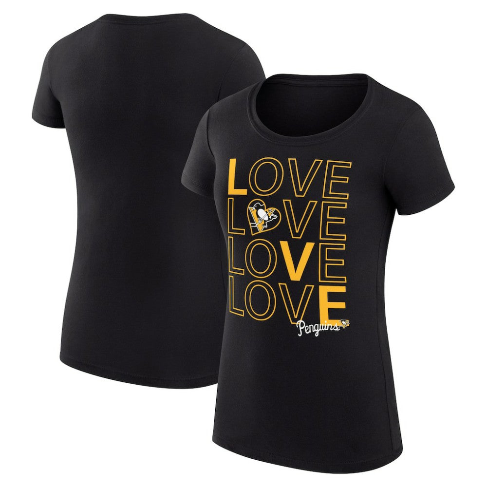 Pittsburgh Penguins G-III 4Her by Carl Banks Women's Super-Slim Fit Lightweight Hockey Love T-Shirt - Black | NHL discount