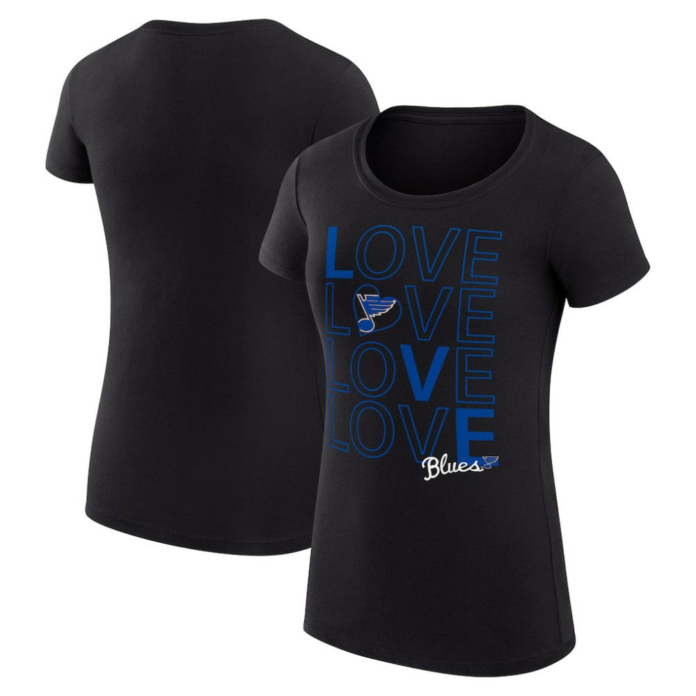 St. Louis Blues G-III 4Her by Carl Banks Women's Super-Slim Fit Lightweight Hockey Love T-Shirt - Black | NHL online