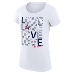 Columbus Blue Jackets G-III 4Her by Carl Banks Women's Super-Slim Fit Lightweight Hockey Love T-Shirt - White | NHL on sale