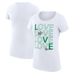 Dallas Stars G-III 4Her by Carl Banks Women's Super-Slim Fit Lightweight Hockey Love T-Shirt - White | NHL Clearance
