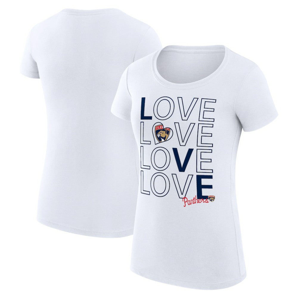 Florida Panthers G-III 4Her by Carl Banks Women's Super-Slim Fit Lightweight Hockey Love T-Shirt - White | NHL on sale