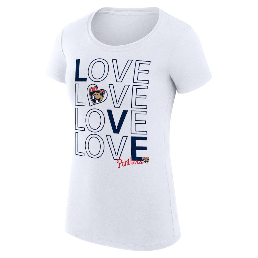 Florida Panthers G-III 4Her by Carl Banks Women's Super-Slim Fit Lightweight Hockey Love T-Shirt - White | NHL on sale