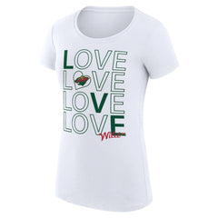Minnesota Wild G-III 4Her by Carl Banks Women's Super-Slim Fit Lightweight Hockey Love T-Shirt - White | NHL on sale