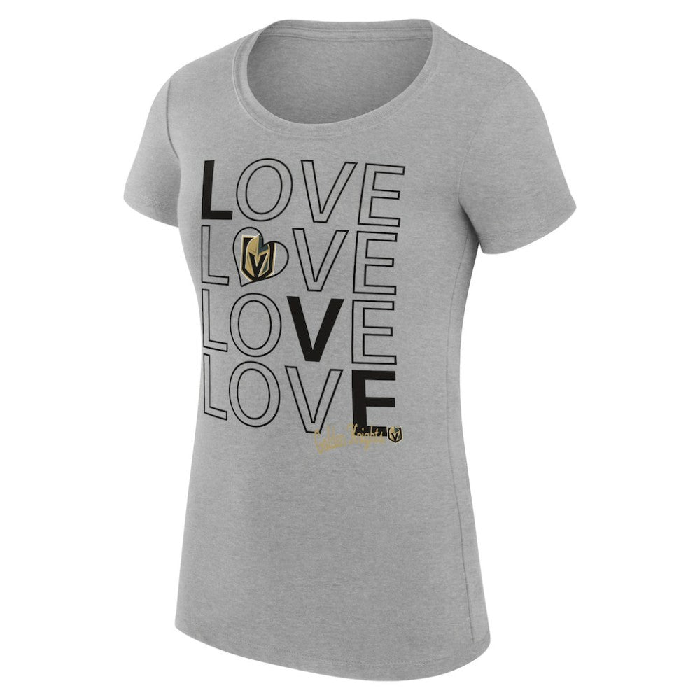 Vegas Golden Knights G-III 4Her by Carl Banks Women's Super-Slim Fit Lightweight Hockey Love T-Shirt - Heather Gray | NHL sale