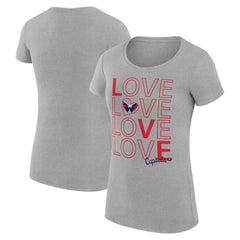 Washington Capitals G-III 4Her by Carl Banks Women's Super-Slim Fit Lightweight Hockey Love T-Shirt - Heather Gray | NHL near me