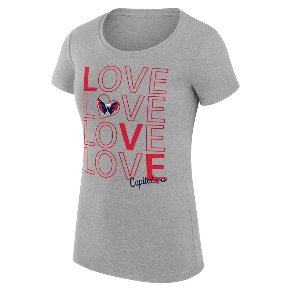 Washington Capitals G-III 4Her by Carl Banks Women's Super-Slim Fit Lightweight Hockey Love T-Shirt - Heather Gray | NHL near me