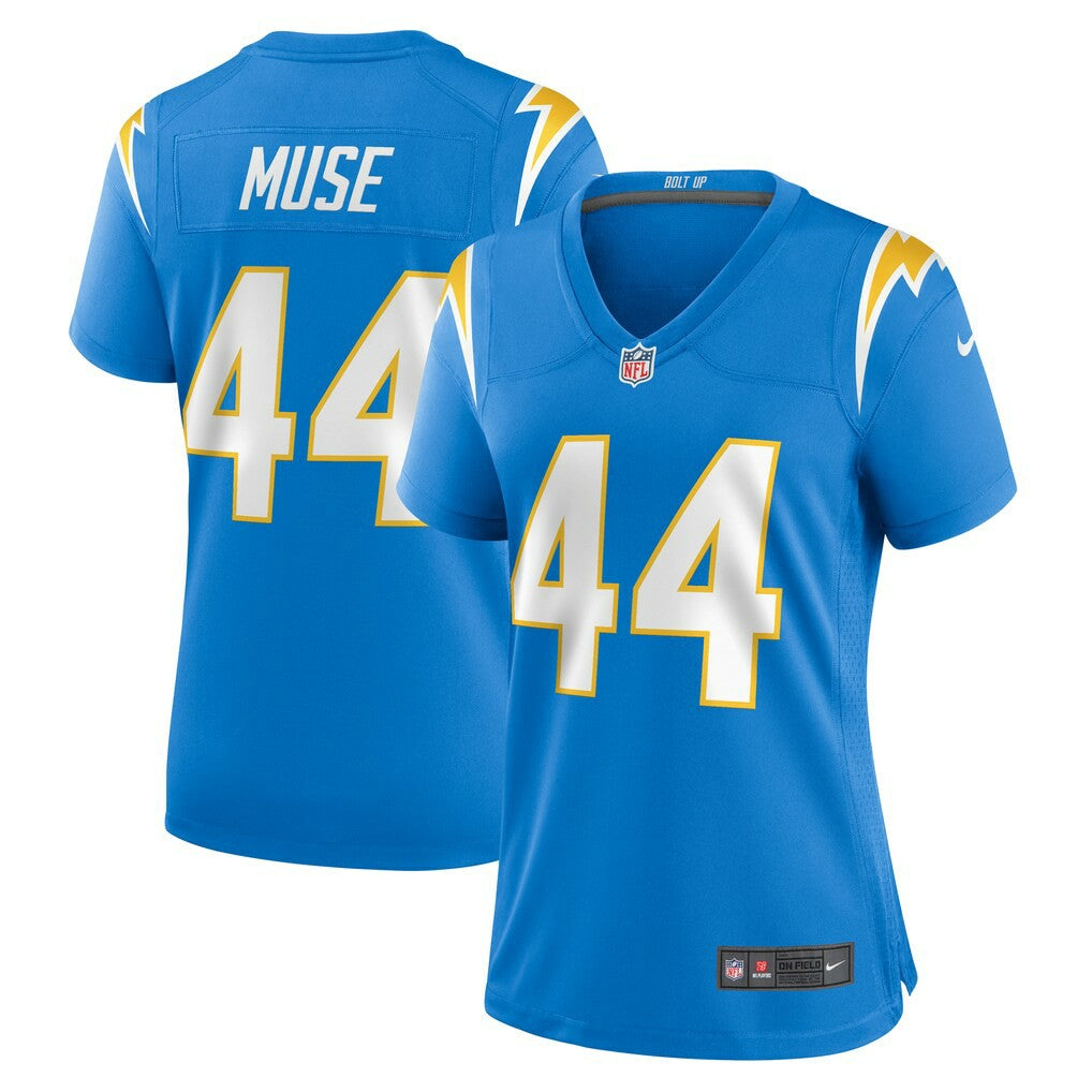Tanner Muse Los Angeles Chargers Women's Team Game Jersey - Powder Blue - Nike