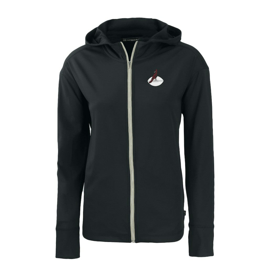 Arizona Cardinals Cutter & Buck Women's Throwback Daybreak Eco Recycled Half-Zip Hoodie - Black - NFL