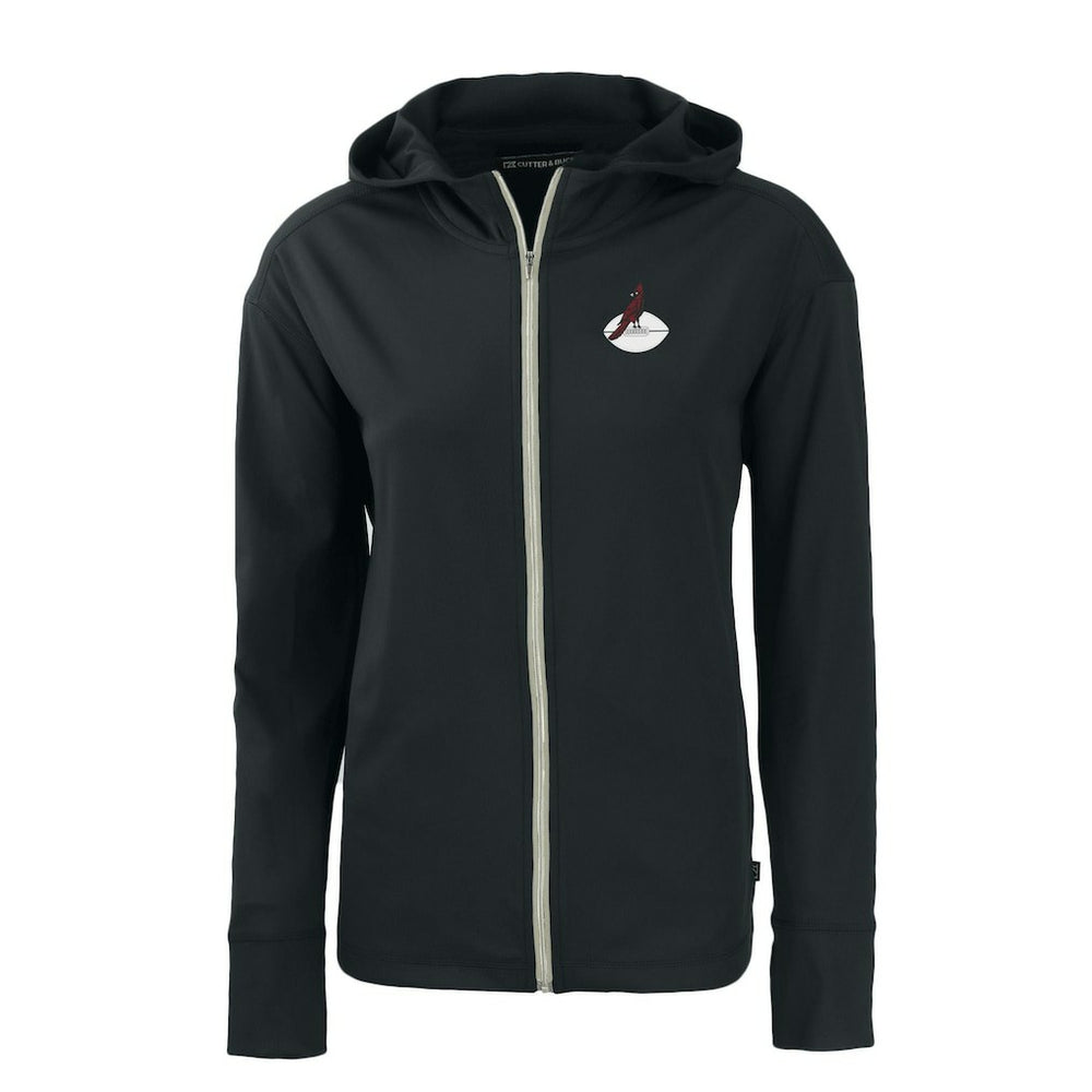 Arizona Cardinals Cutter & Buck Women's Throwback Daybreak Eco Recycled Half-Zip Hoodie - Black - NFL