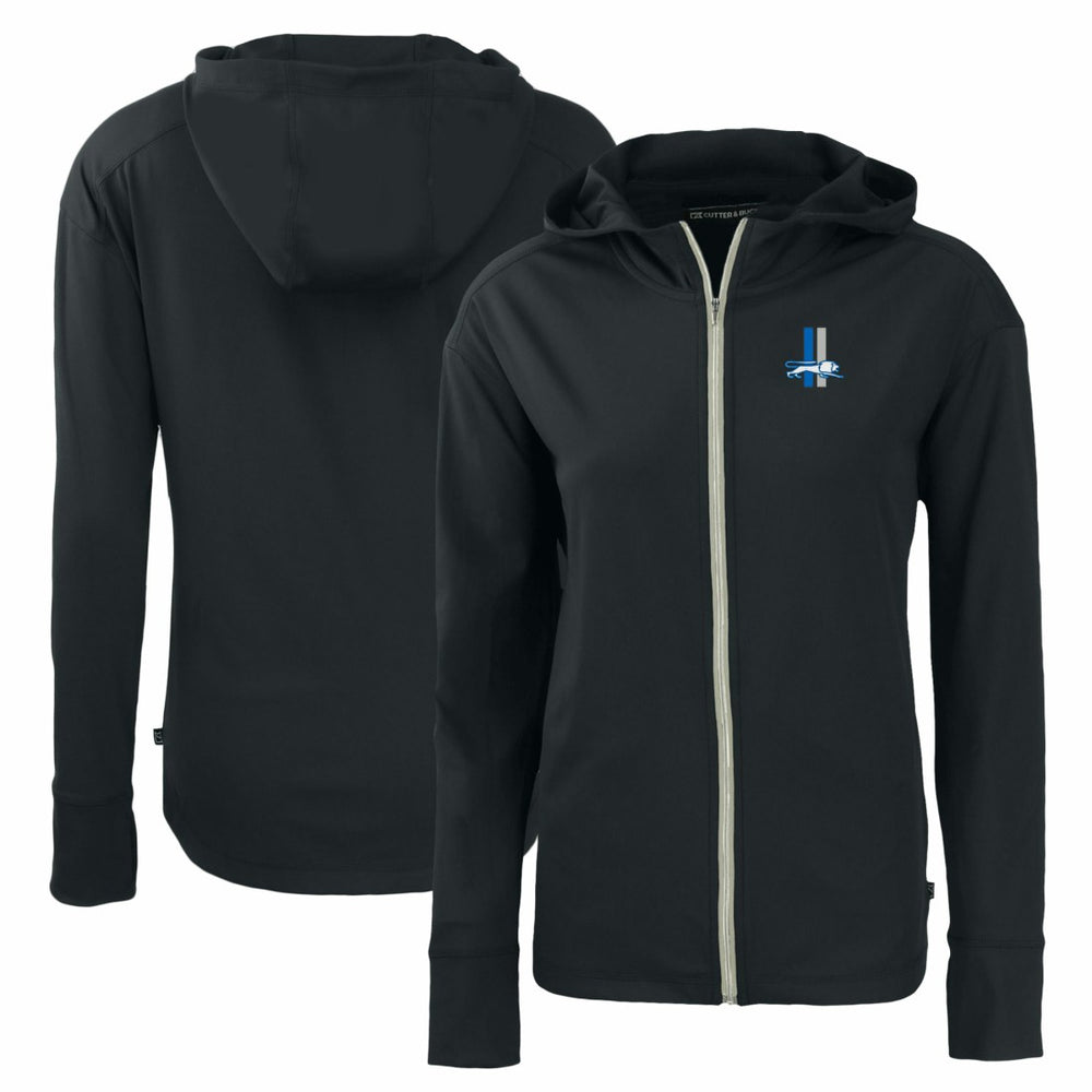 Detroit Lions Cutter & Buck Women's Throwback Daybreak Eco Recycled Half-Zip Hoodie - Black - NFL