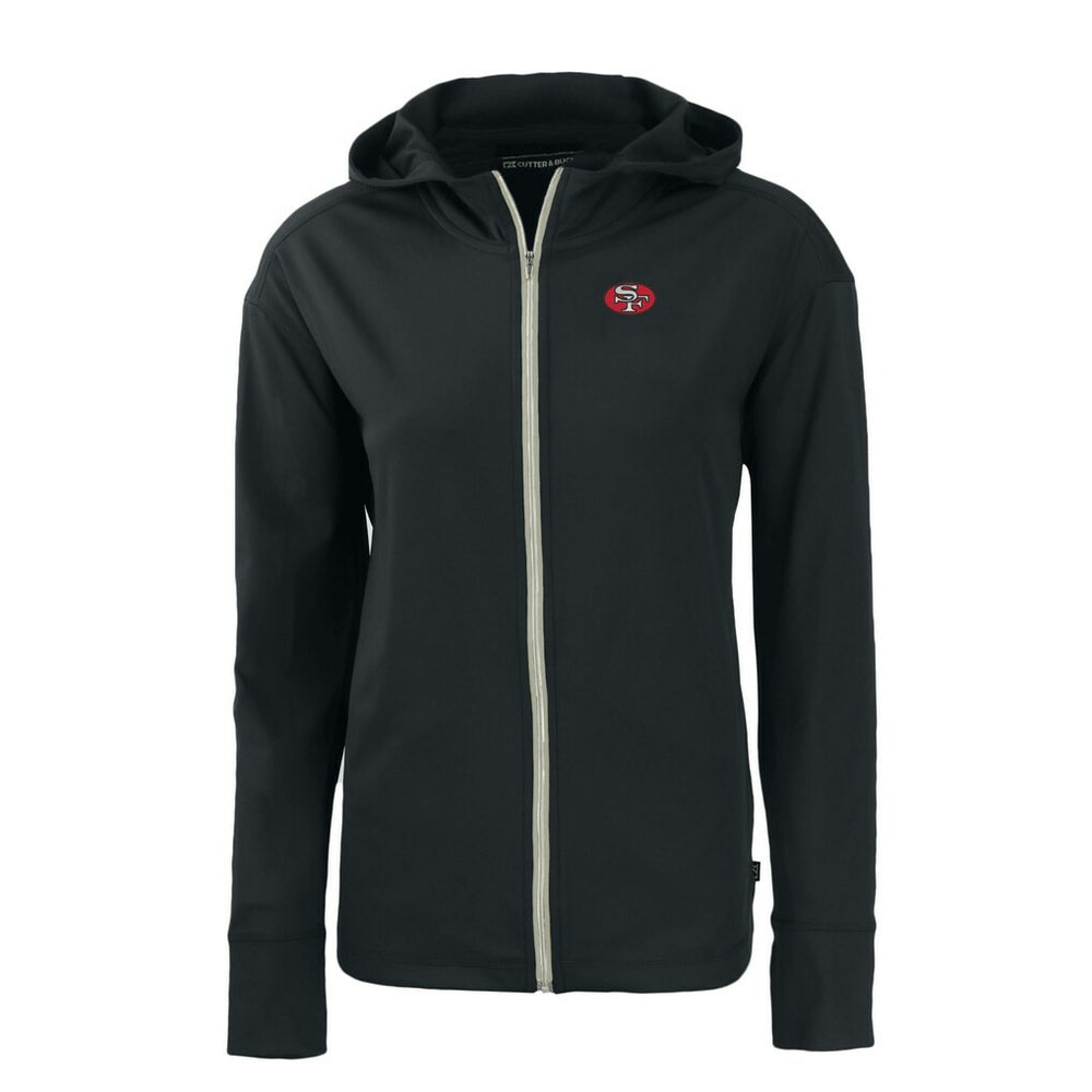 San Francisco 49ers Cutter & Buck Women's Throwback Daybreak Eco Recycled Half-Zip Hoodie - Black - NFL