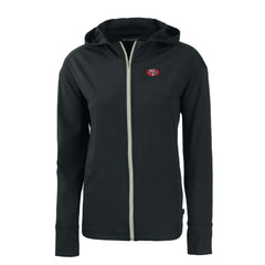 San Francisco 49ers Cutter & Buck Women's Throwback Daybreak Eco Recycled Half-Zip Hoodie - Black - NFL